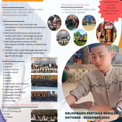 Penerimaan peserta didik baru Pondok Pesantren & SMP IT Thoriqotul Jannah Indonesia Tahun Ajaran 2026-2027